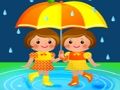 Játék Gyerekek esős napon puzzle  online