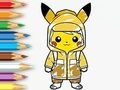 Játék Kifestőkönyv: Esőkabát Pikachu  online