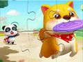 Játék Jigsaw puzzle: Kis panda játszik PET -vel online