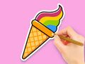 Játék Kifestőkönyv: Rainbow Ice Cream  online