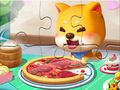Játék Jigsaw puzzle: pizza kutya online
