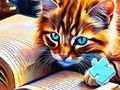 Játék Jigsaw Puzzle: Macskaolvasás  online
