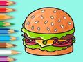 Játék Kifestőkönyv: Finom hamburger  online