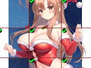 Játék Anime lányok piros ruhában csempe puzzle online