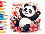 Játék Kifestőkönyv: Little Panda Cherry Blossoms  online