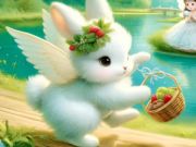 Játék Jigsaw puzzle: angyal nyuszi  online