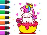 Játék Festőkönyv: Egyszarvú cupcake  online
