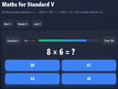 Játék Maths for Standard V online