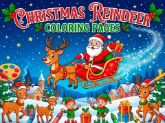 Játék Christmas Reindeer Coloring Pages online