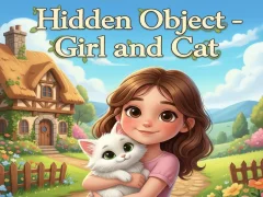 Játék Hidden Object - Girl and Cat online