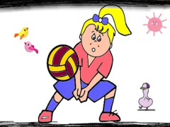 Játék Volleyball Fun Coloring online