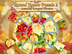 Játék Round jigsaw Puzzle 2 - Assemble Bouquet flowers online