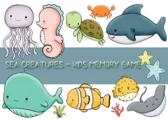 Játék Kids Memory Sea Creatures online