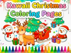 Játék Kawaii Christmas Coloring Pages online