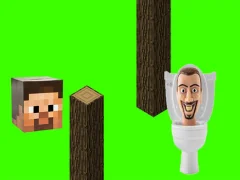 Játék Spinning Skibidi Toilet Flappy Minecraft online