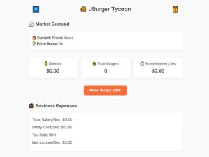 Játék Jburger Tycoon online