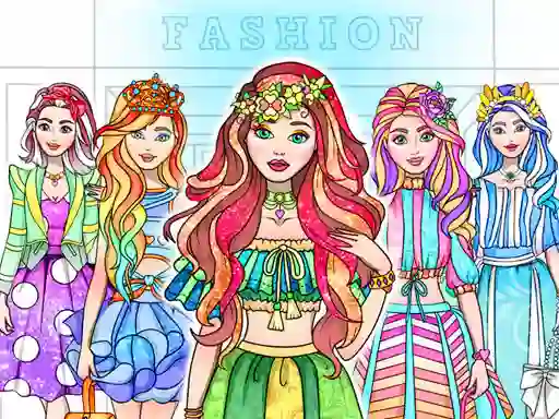 Játék Girl Coloring Dress Up Games online