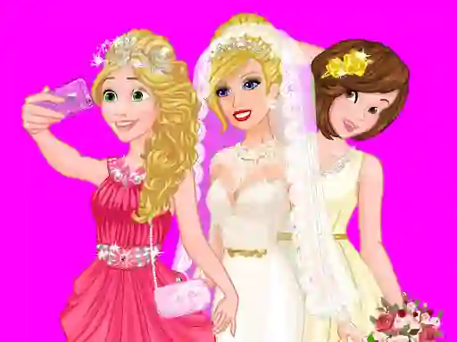 Játék Barbie's Wedding Selfie With Princesses online
