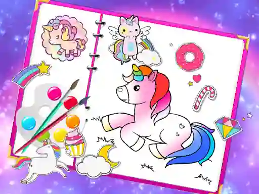 Játék Fabulous Cute Unicorn Coloring Book online