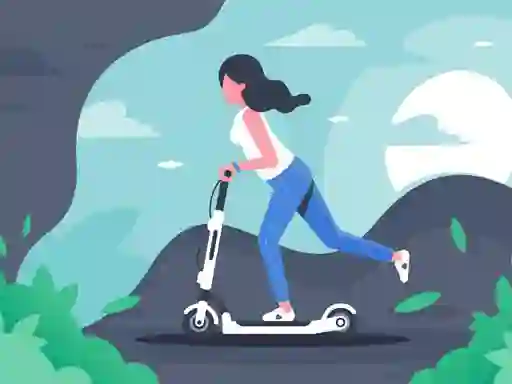 Játék Electric scooter rides jigsaw online