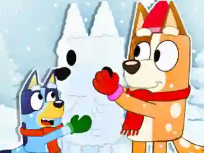 Játék Jigsaw Puzzle: Bluey Christmas Snowman online