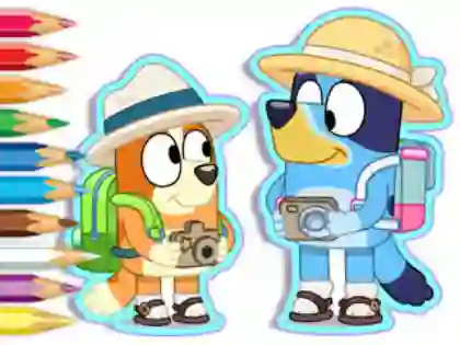 Játék Coloring Book: Bluey Camping online
