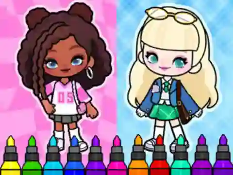 Játék Coloring Book: Aha World Sporty Girl online