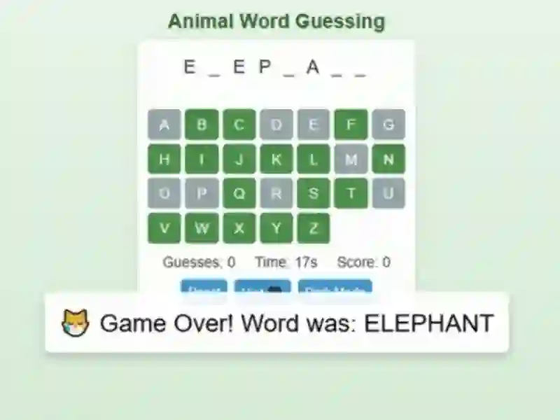 Játék Animal Word Guessing Game online