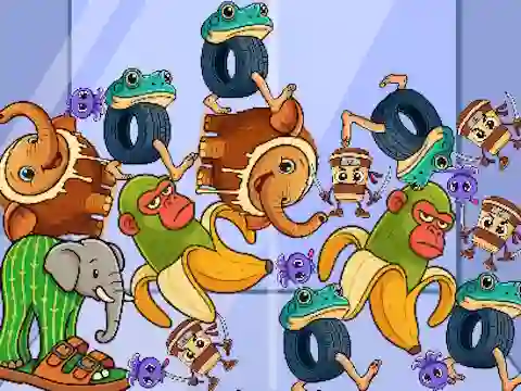 Játék Italian Brainrot: Animals Merge Puzzle online