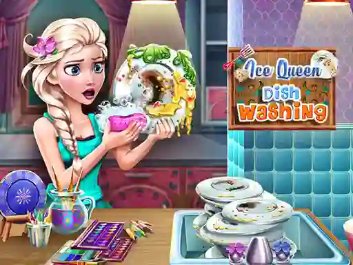 Játék Ice Queen Dish Washing online