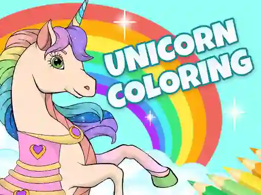 Játék Unicorn Dress Up Coloring Book online