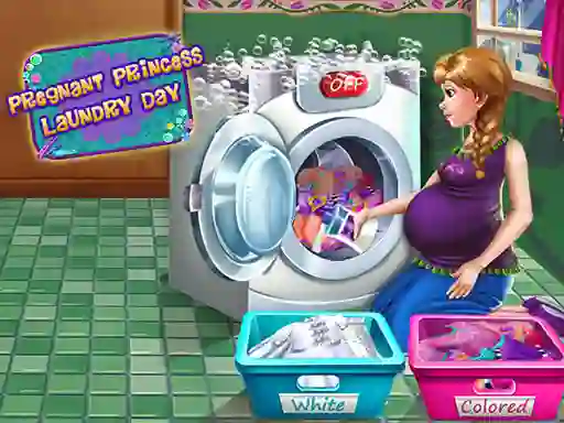 Játék Pregnant Princess Laundry Day online