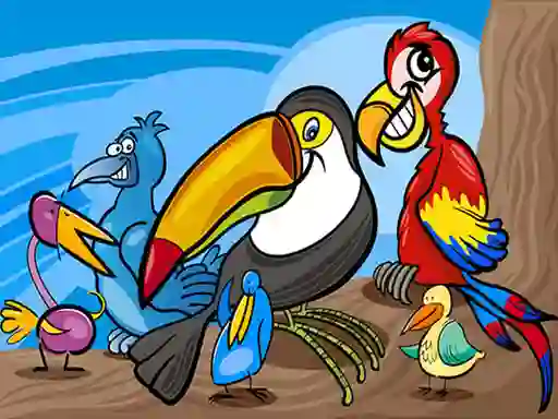 Játék Exotic Birds Coloring online