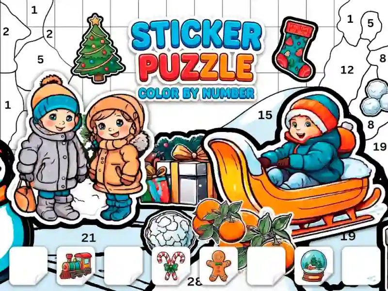 Játék Sticker Book Puzzle: Color By Number online