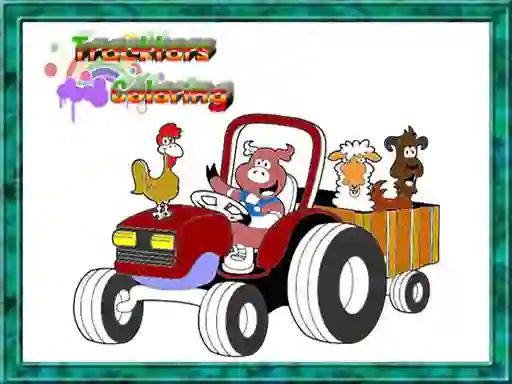 Játék Tractor Coloring Pages online