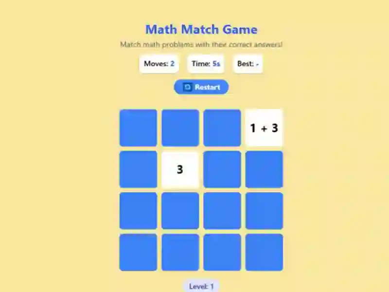 Játék Math Match Game online