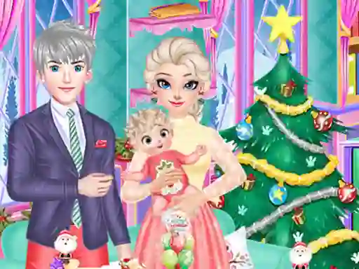 Játék Frozen Family Christmas Preparation online