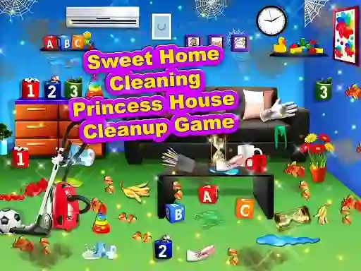 Játék Sweet Home Cleaning: Princess House Cleanup Game online