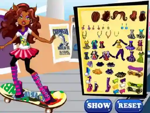 Játék Clawdeen skates online
