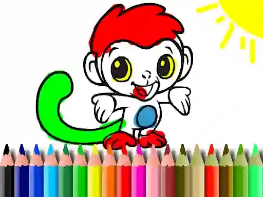 Játék Back To School: Monkey Coloring online