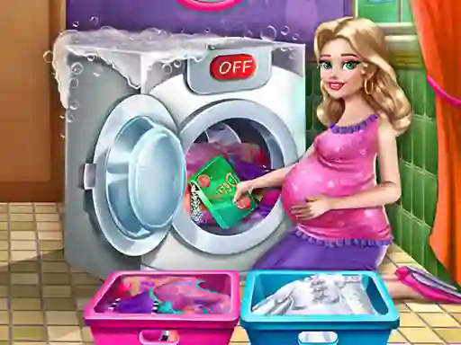 Játék Mommy washing clothes online
