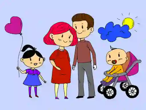 Játék Happy Family Coloring Book online