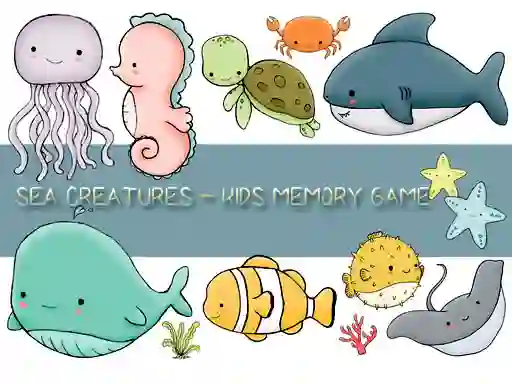 Játék Kids Memory Sea Creatures online
