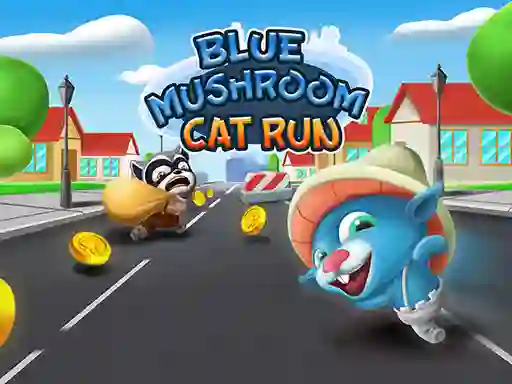 Játék Blue Mushroom Cat Run online