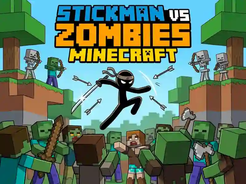 Játék Stickman vs Zombies Minecraft online