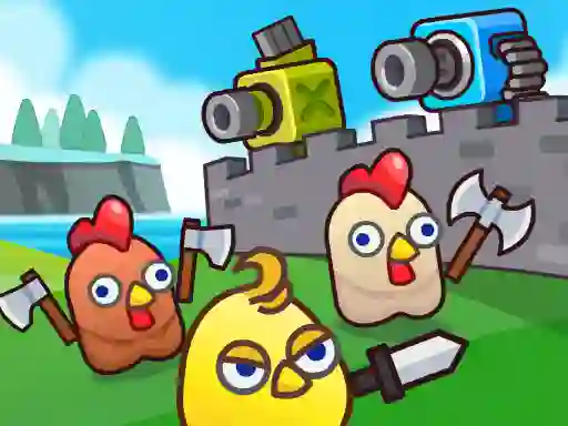 Játék Merge Cannon: Chicken Defense online
