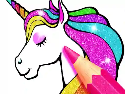 Játék Unicorn Coloring Book Glitter online