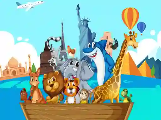 Játék Crazy Friends Travel The World Puzzle online