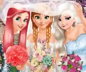 Játék Bride and Bridesmaides Dress up online