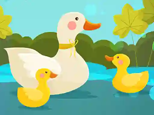 Játék Mother Duck and Ducklings Jigsaw online